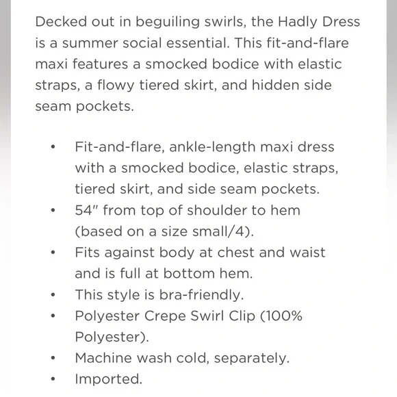 Lilly Pulitzer “Hadly” Smocked Navy Blue Maxi Dress - Picture 3 of 9